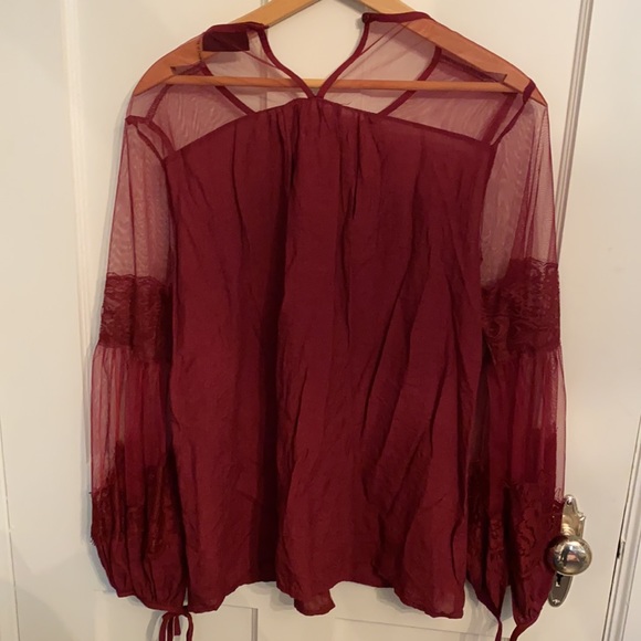 Vici Wine colored lace top - Picture 7 of 7